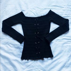 Long Sleeve Black Top Medium